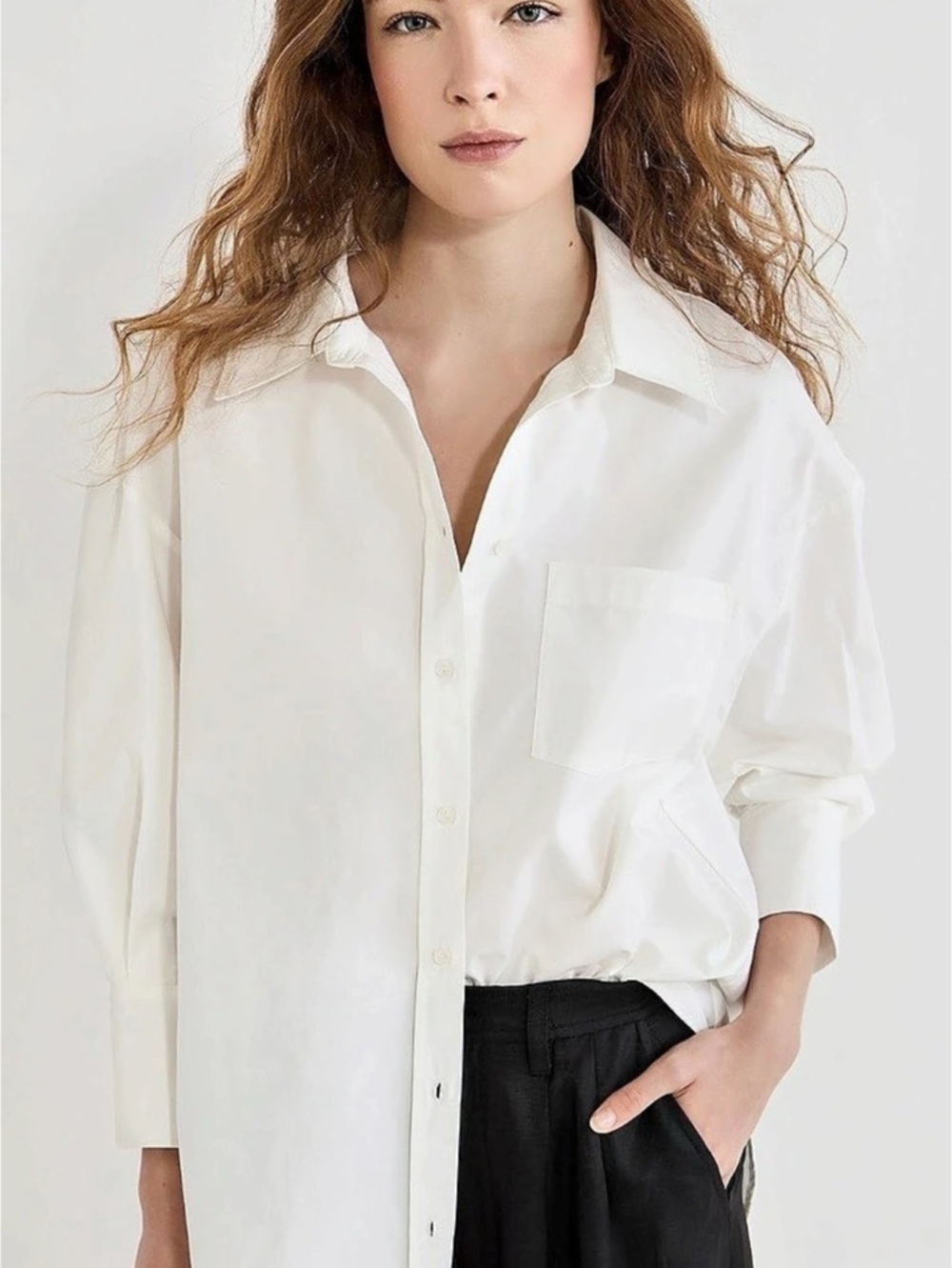 ANINE BING Mika Oversized White Button Down Shirt – XS NWT